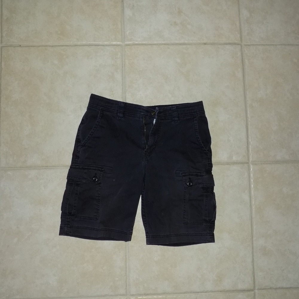 St Johns Bay Mens Cargo Shorts Black Comfort‎ Stretch Size 32 Casual Everyday